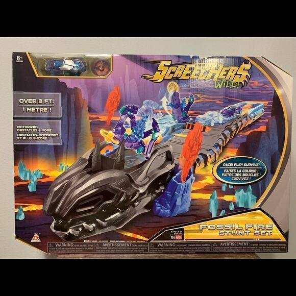 Screechers Wild Fossil Fire Stunt Set, new! - Picture 1 of 14